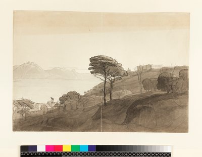 Uitzicht op de baai van Napels en Mt. Lactarius, 1781 door Francis Towne
